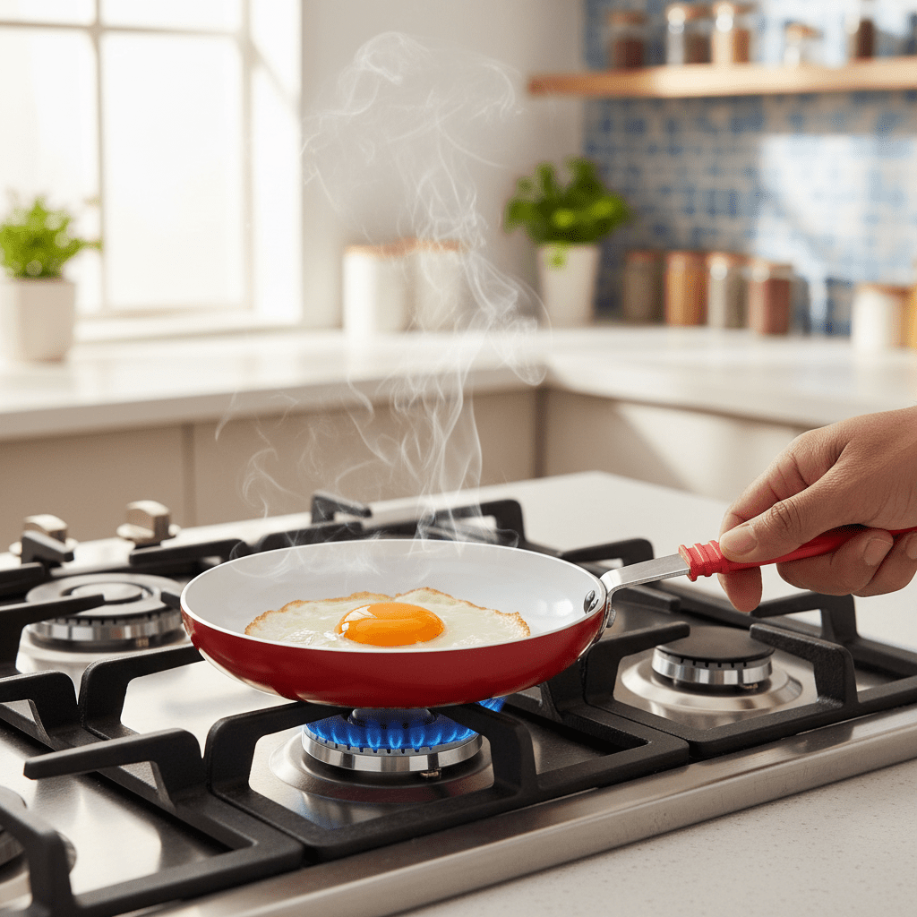 Beefit Red Mini Ceramic Coated Fry Pan 14cm – Non-Stick Metal Skillet with Silicone Handle for Eggs, Sauces & Single Servings - Al Kabayel Discount CentreBeefit Red Mini Ceramic Coated Fry Pan 14cm – Non-Stick Metal Skillet with Silicone Handle for Eggs, Sauces & Single ServingsFrying Pans & SkilletsBEEFITAl Kabayel Discount Centre