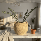 Beige Ceramic Vase with Dual Handles | Rustic Textured Finish | Round Bulbous Body | Home Décor Accent Piece | 20 × 13 cm - Al Kabayel Discount CentreBeige Ceramic Vase with Dual Handles | Rustic Textured Finish | Round Bulbous Body | Home Décor Accent Piece | 20 × 13 cmHome Décor AccentsAKDCAl Kabayel Discount Centre
