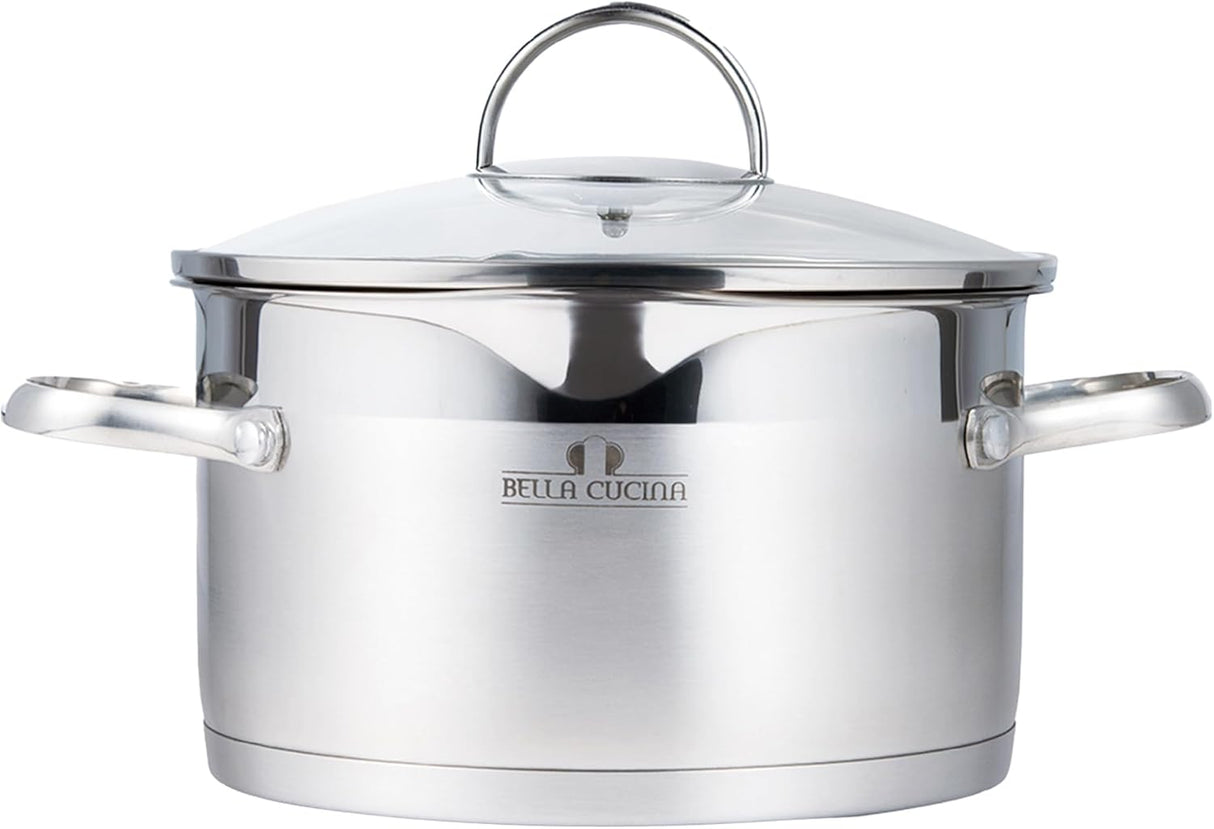 Bella Cucina Casserole Ø24X13.5Cm S/S Induction With Lid, Exceptional Durability and Strength Safe Cooking Pot - Al Kabayel Discount CentreBella Cucina Casserole Ø24X13.5Cm S/S Induction With Lid, Exceptional Durability and Strength Safe Cooking PotCasserolesBELLA CUCINAAl Kabayel Discount Centre
