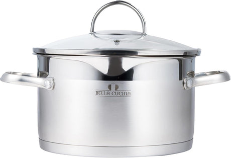 Bella Cucina Casserole Ø24X13.5Cm S/S Induction With Lid, Exceptional Durability and Strength Safe Cooking Pot - Al Kabayel Discount CentreBella Cucina Casserole Ø24X13.5Cm S/S Induction With Lid, Exceptional Durability and Strength Safe Cooking PotCasserolesBELLA CUCINAAl Kabayel Discount Centre