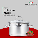 Bella Cucina Casserole Ø24X13.5Cm S/S Induction With Lid, Exceptional Durability and Strength Safe Cooking Pot - Al Kabayel Discount CentreBella Cucina Casserole Ø24X13.5Cm S/S Induction With Lid, Exceptional Durability and Strength Safe Cooking PotCasserolesBELLA CUCINAAl Kabayel Discount Centre