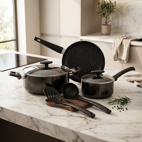 Bergner 7-Piece Marble+ Non-Stick Cookware Set - Al Kabayel Discount CentreBergner 7-Piece Marble+ Non-Stick Cookware SetCookware SetBERGNERAl Kabayel Discount Centre