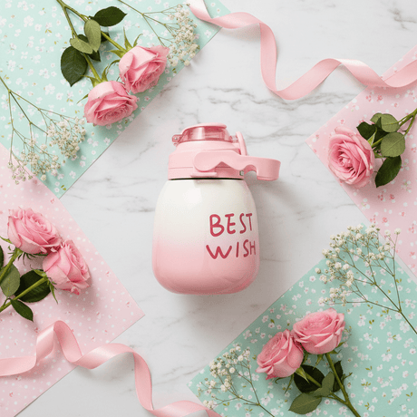Best Wishes Pink & Cream Stainless Steel Vacuum Flask with Premium Blue Handle 1000ml - Al Kabayel Discount CentreBest Wishes Pink & Cream Stainless Steel Vacuum Flask with Premium Blue Handle 1000mlWater BottlesAKDCAl Kabayel Discount Centre