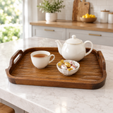 Luhpar Rectangular Wooden Serving Tray with Handles – 45×30cm