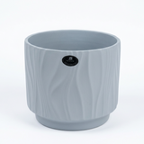Ceramic Flower Vase with Textured Design Light Grey– 16×20cm
