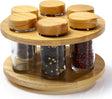 Billi 6Pcs Spice Bottle Set with Wooden Lid & Rotating Stand — 20×12 cm - Al Kabayel Discount CentreBilli 6Pcs Spice Bottle Set with Wooden Lid & Rotating Stand — 20×12 cmOrganizers & AccessoriesBILLIAl Kabayel Discount Centre
