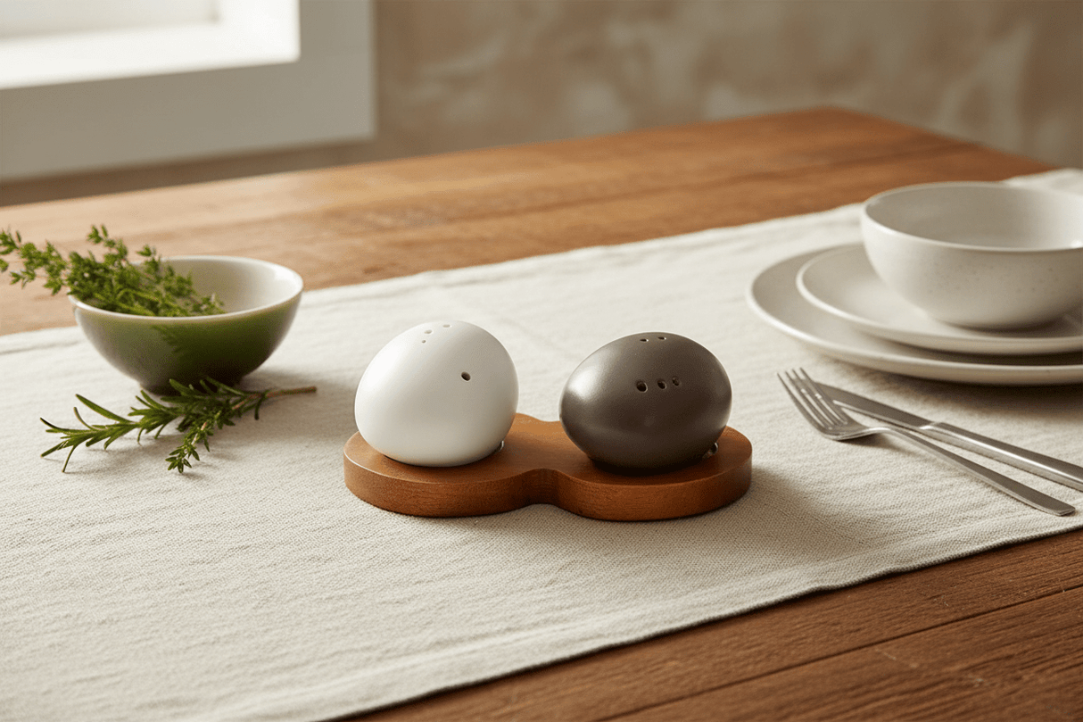 Billi Acacia Salt & Pepper Egg Shaker Set – Wood Tray | 13×8.5×4.5 cm - Al Kabayel Discount CentreBilli Acacia Salt & Pepper Egg Shaker Set – Wood Tray | 13×8.5×4.5 cmKitchen Utensils & GadgetsBILLIAl Kabayel Discount Centre
