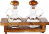 Billi Acacia Wood & Glass Oil and Vinegar Cruet Set | 2 - Bottle Condiment Dispenser with Wooden Stand - Al Kabayel Discount CentreBilli Acacia Wood & Glass Oil and Vinegar Cruet Set | 2 - Bottle Condiment Dispenser with Wooden StandOrganizers & AccessoriesBILLIAl Kabayel Discount Centre