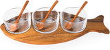 Billi Fish - Shaped Acacia Wood Condiment Set – 3 Glass Bowls & 3 Wooden Spoons - Al Kabayel Discount CentreBilli Fish - Shaped Acacia Wood Condiment Set – 3 Glass Bowls & 3 Wooden SpoonsJars & Food SaversBILLIAl Kabayel Discount Centre