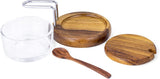 Billi Glass Spice Jar Condiment Pot Storage Jar with Wooden Lid, Spoon, Wooden Base Glass Canisters Seasoning Box for Condiment, Salt, Sugar, Herb, Brown - Al Kabayel Discount CentreBilli Glass Spice Jar Condiment Pot Storage Jar with Wooden Lid, Spoon, Wooden Base Glass Canisters Seasoning Box for Condiment, Salt, Sugar, Herb, BrownJars & Food SaversBILLIAl Kabayel Discount Centre
