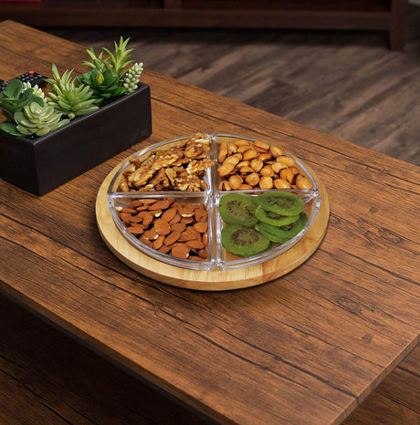 Billi Wooden Chip & Dip 4 - Section Serving Tray – 23×5 cm - Al Kabayel Discount CentreBilli Wooden Chip & Dip 4 - Section Serving Tray – 23×5 cmServing TraysBILLIAl Kabayel Discount Centre