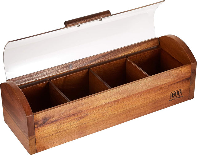 Billi Wooden Tea Box with Acrylic Cover 10*10.5*31 Cm - Al Kabayel Discount CentreBilli Wooden Tea Box with Acrylic Cover 10*10.5*31 CmKitchen Utensils & GadgetsBILLIAl Kabayel Discount Centre