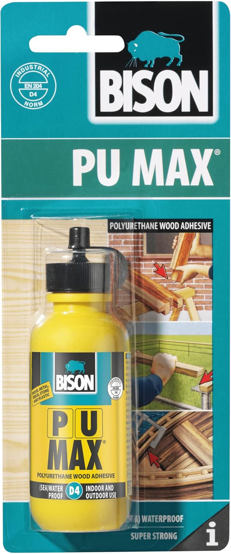 Bison PU MAX Wood Adhesive 75 g, Liquid, (Sea) Waterproof (EN 204 D4), Heavy Duty, Super Strong - Al Kabayel Discount CentreBison PU MAX Wood Adhesive 75 g, Liquid, (Sea) Waterproof (EN 204 D4), Heavy Duty, Super StrongGlueBISONAl Kabayel Discount Centre