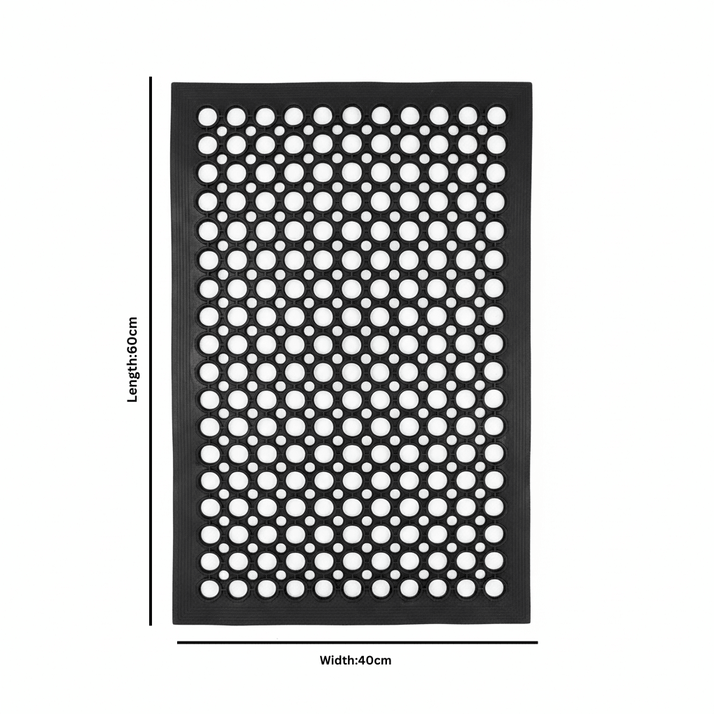 Black Anti-Slip Hollow Design Rubber Mat - 40×60 cm - Al Kabayel Discount CentreBlack Anti-Slip Hollow Design Rubber Mat - 40×60 cmMats Carpets & RugsAKDCAl Kabayel Discount Centre