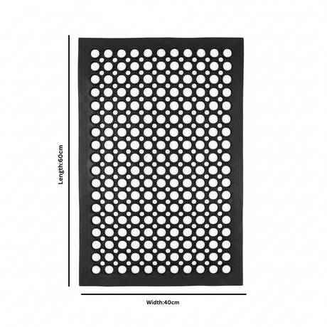 Black Anti-Slip Hollow Design Rubber Mat - 40×60 cm - Al Kabayel Discount CentreBlack Anti-Slip Hollow Design Rubber Mat - 40×60 cmMats Carpets & RugsAKDCAl Kabayel Discount Centre