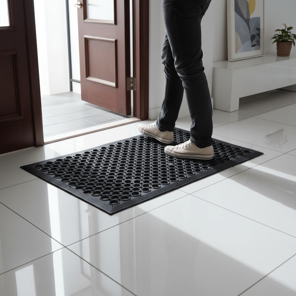Black Anti-Slip Hollow Design Rubber Mat - 40×60 cm - Al Kabayel Discount CentreBlack Anti-Slip Hollow Design Rubber Mat - 40×60 cmMats Carpets & RugsAKDCAl Kabayel Discount Centre