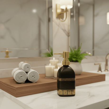 Black Ceramic & Plastic Soap Dispenser – 450ml - Al Kabayel Discount CentreBlack Ceramic & Plastic Soap Dispenser – 450mlHolders & DispensersAKDCAl Kabayel Discount Centre