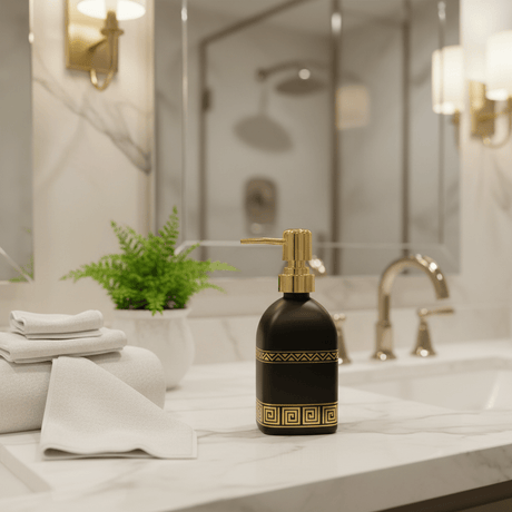Black Ceramic & Plastic Soap Dispenser – 450ml - Al Kabayel Discount CentreBlack Ceramic & Plastic Soap Dispenser – 450mlHolders & DispensersAKDCAl Kabayel Discount Centre