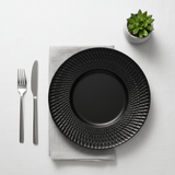 Black Ceramic Round Dinner Plate with Embossed Radial Rim – 10.5 Inch - Al Kabayel Discount CentreBlack Ceramic Round Dinner Plate with Embossed Radial Rim – 10.5 InchPlatesAKDCAl Kabayel Discount Centre