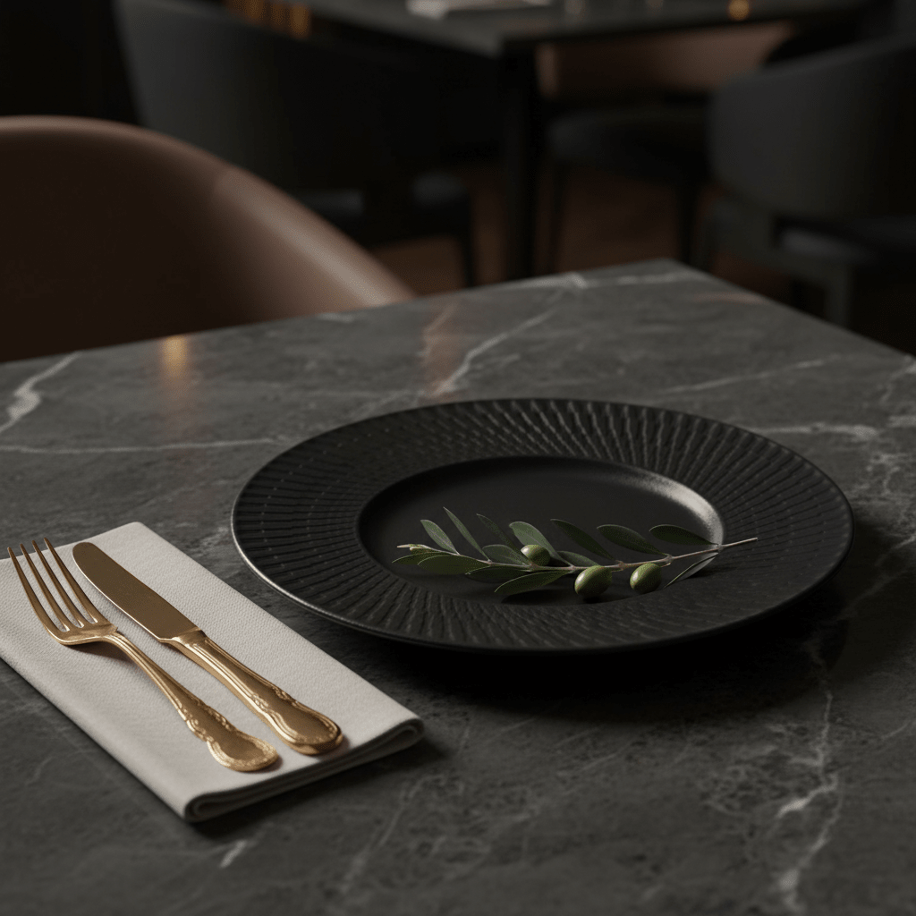 Black Ceramic Round Dinner Plate with Embossed Radial Rim – 10.5 Inch - Al Kabayel Discount CentreBlack Ceramic Round Dinner Plate with Embossed Radial Rim – 10.5 InchPlatesAKDCAl Kabayel Discount Centre