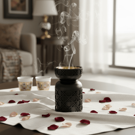Black Chalk Incense Burner | Matte Black & Gold |10 × 6 cm - Al Kabayel Discount CentreBlack Chalk Incense Burner | Matte Black & Gold |10 × 6 cmIncense burnerAKDCAl Kabayel Discount Centre