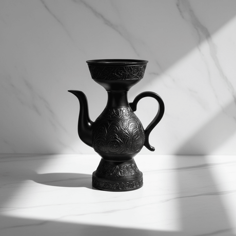 Black Chalk Incense Burner — Ornate Arabic Mabkhara | 18cm - Al Kabayel Discount CentreBlack Chalk Incense Burner — Ornate Arabic Mabkhara | 18cmIncense BurnerAKDCAl Kabayel Discount Centre