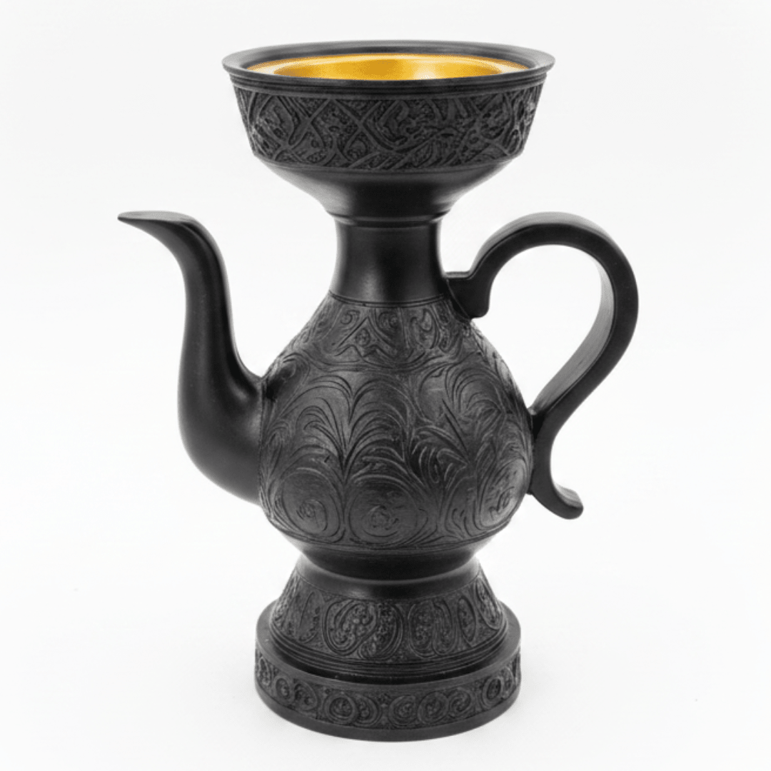 Black Chalk Incense Burner — Ornate Arabic Mabkhara | 18cm - Al Kabayel Discount CentreBlack Chalk Incense Burner — Ornate Arabic Mabkhara | 18cmIncense BurnerAKDCAl Kabayel Discount Centre