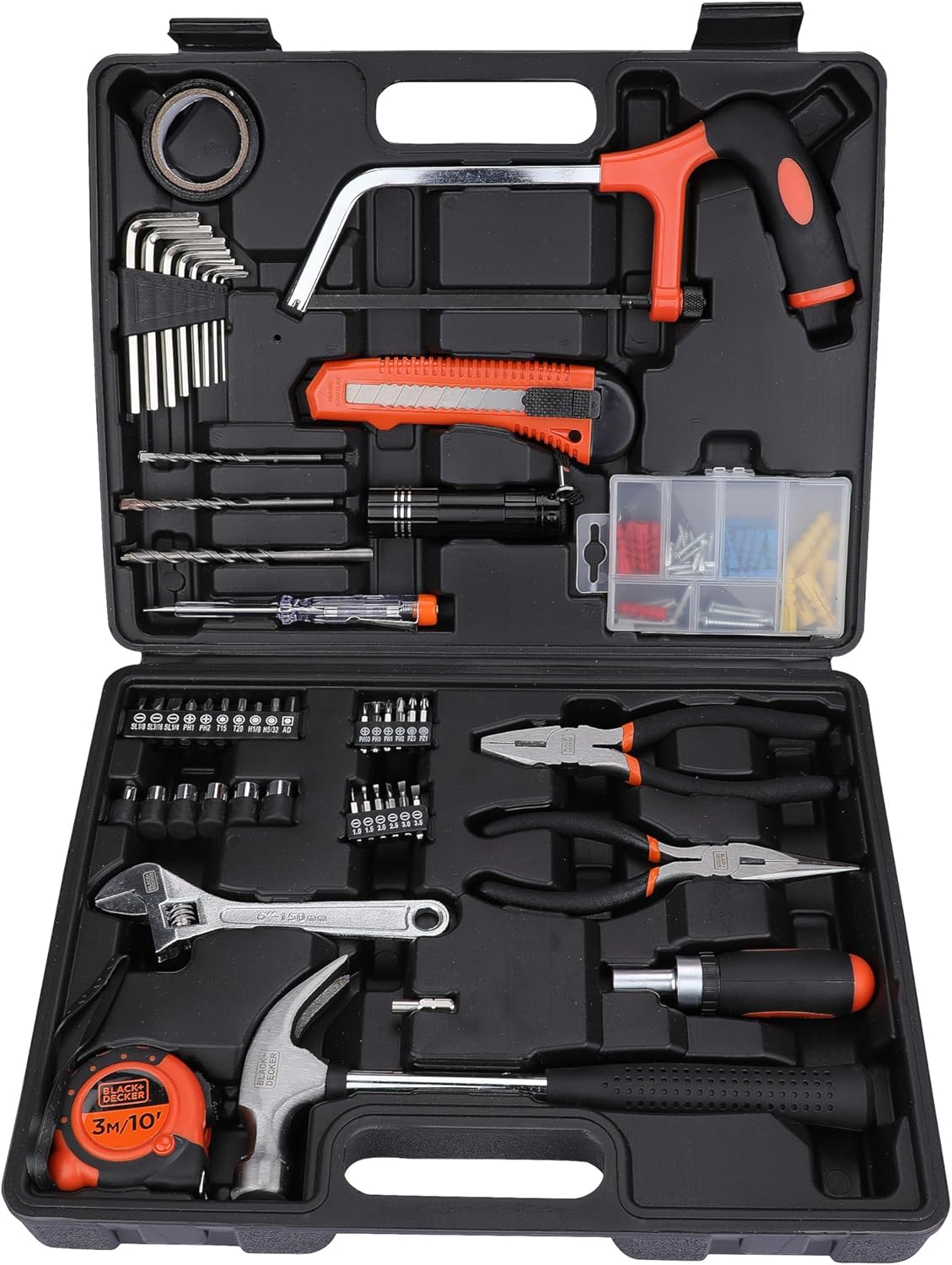 Black & Decker 108 Pieces Hand Tool Kitfor Home & Office Orange/Black BMT108C - Al Kabayel Discount CentreBlack & Decker 108 Pieces Hand Tool Kitfor Home & Office Orange/Black BMT108CHand ToolsBLACK & DECKERAl Kabayel Discount Centre