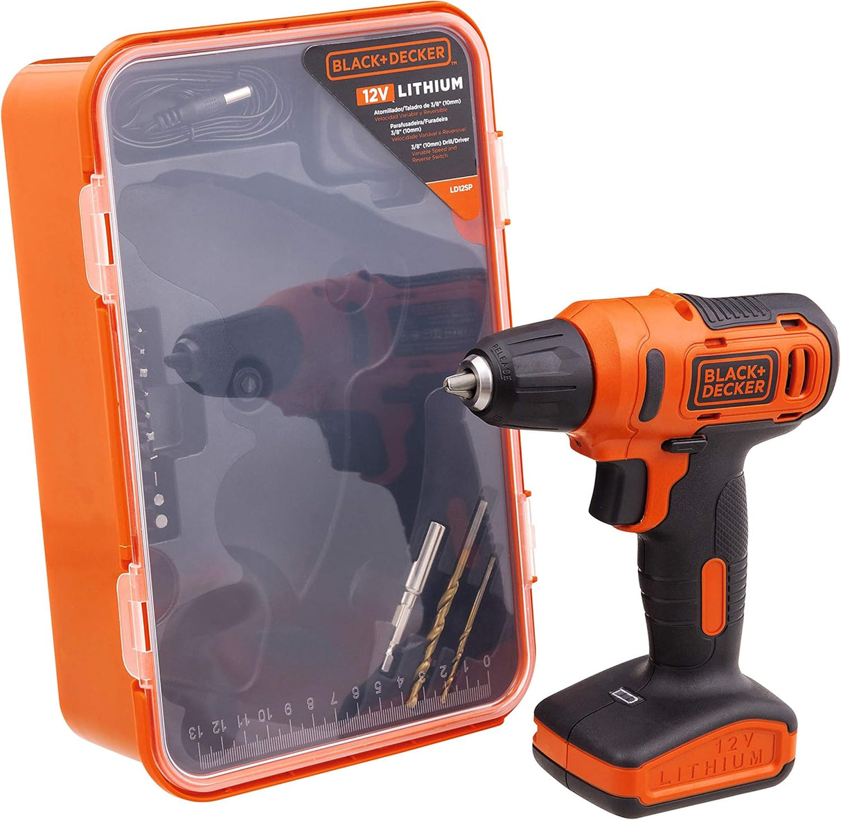 Black & Decker 12V 1.5Ah 900 RPM Cordless Drill Driver with 13 Pieces Bits in Kitbox For Drilling and Fastening, Orange/Black, LD12SP-B5, 1 Years Warranty - Al Kabayel Discount CentreBlack & Decker 12V 1.5Ah 900 RPM Cordless Drill Driver with 13 Pieces Bits in Kitbox For Drilling and Fastening, Orange/Black, LD12SP-B5, 1 Years WarrantyPower ToolsBLACK & DECKERAl Kabayel Discount Centre