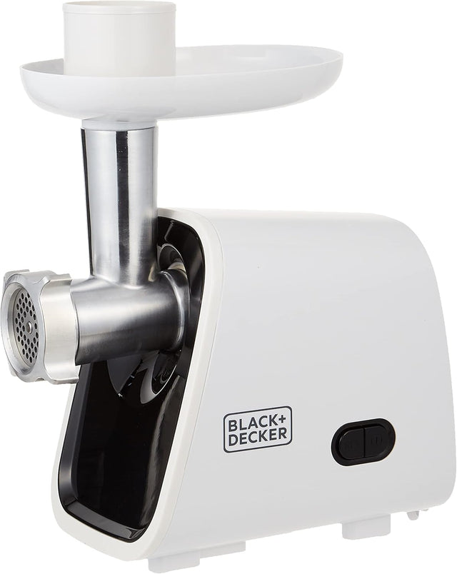 Black & Decker 1500W 3 - in - 1 Meat Mincer/Grinder/Sausage Maker White FM1500 - B5 - Al Kabayel Discount CentreBlack & Decker 1500W 3 - in - 1 Meat Mincer/Grinder/Sausage Maker White FM1500 - B5Meat GrindersBLACK & DECKERAl Kabayel Discount Centre