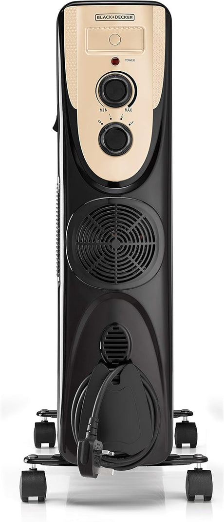 Black & Decker 2500W 11 Fin Oil Radiator Heater with Fan Forced Black OR011FD - B5 - Al Kabayel Discount CentreBlack & Decker 2500W 11 Fin Oil Radiator Heater with Fan Forced Black OR011FD - B5Fans/HeatersBLACK & DECKERAl Kabayel Discount Centre