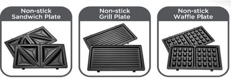 Black & Decker 3 In 1 Interchangeable 780W TS2130 - B5, Grill & Waffle& Sandwich Maker Silver/Black - (International Warranty) - Al Kabayel Discount CentreBlack & Decker 3 In 1 Interchangeable 780W TS2130 - B5, Grill & Waffle& Sandwich Maker Silver/Black - (International Warranty)ToastersBLACK & DECKERAl Kabayel Discount Centre