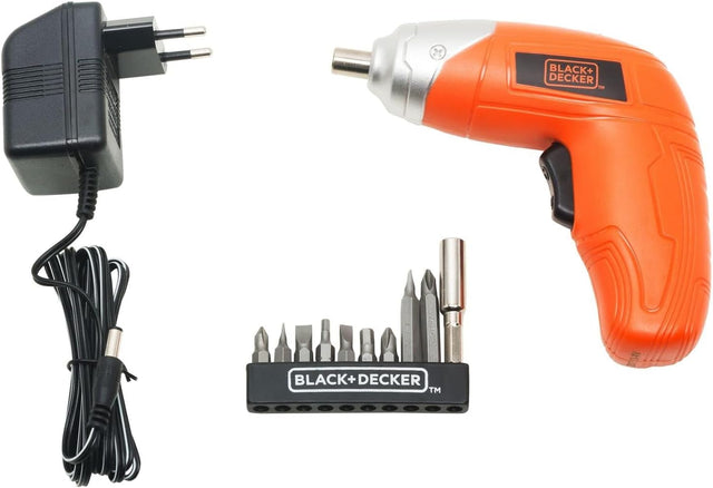 Black & Decker 3.6V Li-Ion Cordless Power Screwdriver Kit with 10 Pieces Bitset , Orange/Black - KC3610-B5, 1 Years Warranty - Al Kabayel Discount CentreBlack & Decker 3.6V Li-Ion Cordless Power Screwdriver Kit with 10 Pieces Bitset , Orange/Black - KC3610-B5, 1 Years WarrantyPower ToolsBLACK & DECKERAl Kabayel Discount Centre