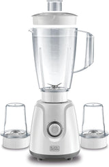 Black Decker 400W 1.5L Blender With Grinder Mill & Chopper Mill, 2 Speed Control with Pulse, White - Bx4000 - B5 - Al Kabayel Discount CentreBlack Decker 400W 1.5L Blender With Grinder Mill & Chopper Mill, 2 Speed Control with Pulse, White - Bx4000 - B5Food & Drink AppliancesBLACK+DECKERAl Kabayel Discount Centre