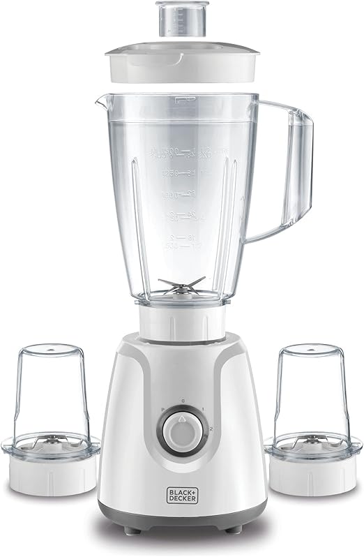Black & Decker - 400W Blender With Grinder Mill & Chopper Mill, White - Bx4000 - B5 - Al Kabayel Discount CentreBlack & Decker - 400W Blender With Grinder Mill & Chopper Mill, White - Bx4000 - B5Food & Drink AppliancesBLACK & DECKERAl Kabayel Discount Centre