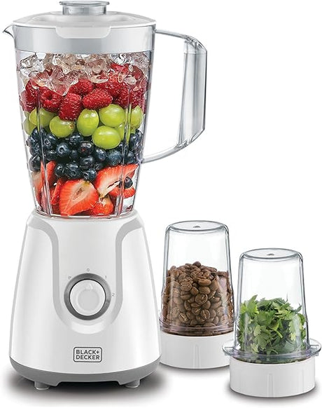 Black & Decker - 400W Blender With Grinder Mill & Chopper Mill, White - Bx4000 - B5 - Al Kabayel Discount CentreBlack & Decker - 400W Blender With Grinder Mill & Chopper Mill, White - Bx4000 - B5Food & Drink AppliancesBLACK & DECKERAl Kabayel Discount Centre