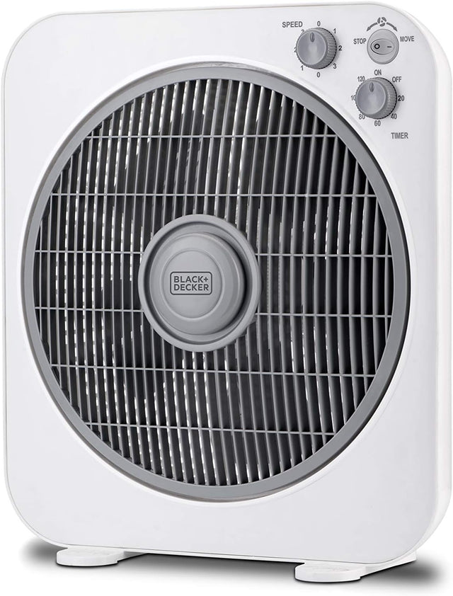 Black & Decker 40W Box Desk Fan 12 Inch Diameter, 3 Speeds Low/Medium/High And 5 Blade Design With Adjustable Portable/Travel Friendly Body To Direct Swing FB1220 - B5 - Al Kabayel Discount CentreBlack & Decker 40W Box Desk Fan 12 Inch Diameter, 3 Speeds Low/Medium/High And 5 Blade Design With Adjustable Portable/Travel Friendly Body To Direct Swing FB1220 - B5Fans/HeatersBLACK & DECKERAl Kabayel Discount Centre