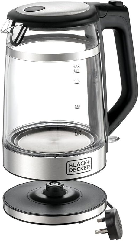 Black & Decker - Glass Kettle, 2200W Heating, Double Wall Wrap Protection, 1.7L Capacity - Al Kabayel Discount CentreBlack & Decker - Glass Kettle, 2200W Heating, Double Wall Wrap Protection, 1.7L CapacityElectric KettlesBLACK & DECKERAl Kabayel Discount Centre