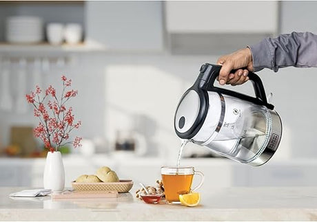 Black & Decker - Glass Kettle, 2200W Heating, Double Wall Wrap Protection, 1.7L Capacity - Al Kabayel Discount CentreBlack & Decker - Glass Kettle, 2200W Heating, Double Wall Wrap Protection, 1.7L CapacityElectric KettlesBLACK & DECKERAl Kabayel Discount Centre