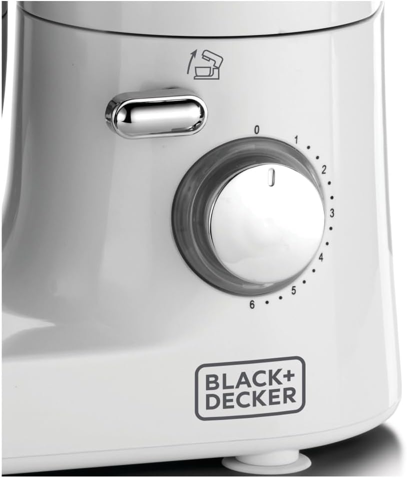 Black & Decker Kitchen Stand Mixer Machine, 1000W Power, 4L Large Capacity, Stainless Steel Bowl, 6 Speed Settings for Perfect Baking Results, Easy Mixing & Kneading, SM1000 - B5 - Al Kabayel Discount CentreBlack & Decker Kitchen Stand Mixer Machine, 1000W Power, 4L Large Capacity, Stainless Steel Bowl, 6 Speed Settings for Perfect Baking Results, Easy Mixing & Kneading, SM1000 - B5Blenders, Mixers & Food ProcessorsBLACK & DECKERAl Kabayel Discount Centre
