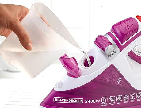 Black & Decker - Steam Iron, 2400W, Ceramic Soleplate, 2 - Way Auto Shutoff, Variable Steam Control - Al Kabayel Discount CentreBlack & Decker - Steam Iron, 2400W, Ceramic Soleplate, 2 - Way Auto Shutoff, Variable Steam ControlIrons & SteamersBLACK & DECKERAl Kabayel Discount Centre