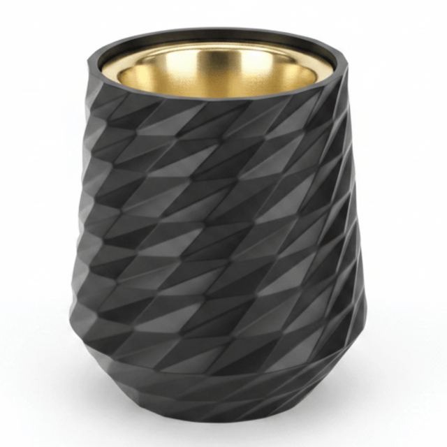 Black Elegant Geometric Ceramic Incense Burner with Gold Brass Interior | 10×7cm - Al Kabayel Discount CentreBlack Elegant Geometric Ceramic Incense Burner with Gold Brass Interior | 10×7cmIncense burnerAKDCAl Kabayel Discount Centre