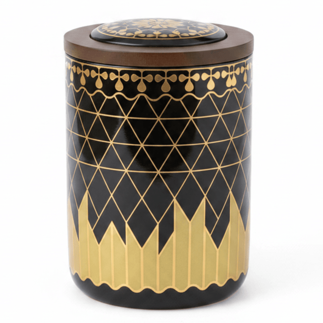 Black & Gold Ceramic Canister with Lid | 15×10 cm - Al Kabayel Discount CentreBlack & Gold Ceramic Canister with Lid | 15×10 cmJars & Food SaversAKDCAl Kabayel Discount Centre
