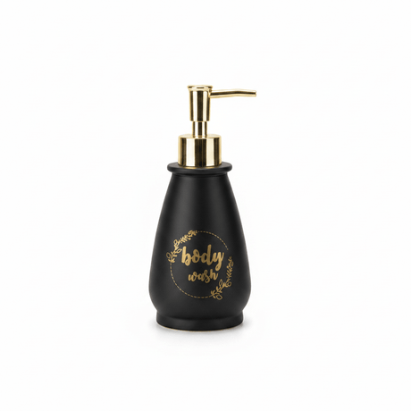 Black & Gold Ceramic & Plastic Liquid Soap Dispenser – 400ml - Al Kabayel Discount CentreBlack & Gold Ceramic & Plastic Liquid Soap Dispenser – 400mlHolders & DispensersAKDCAl Kabayel Discount Centre