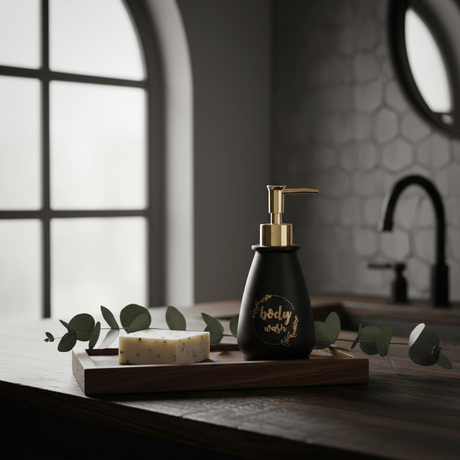 Black & Gold Ceramic & Plastic Liquid Soap Dispenser – 400ml - Al Kabayel Discount CentreBlack & Gold Ceramic & Plastic Liquid Soap Dispenser – 400mlHolders & DispensersAKDCAl Kabayel Discount Centre