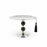 Black & Gold Footed Silver Metal Candy Tray – 20×25cm - Al Kabayel Discount CentreBlack & Gold Footed Silver Metal Candy Tray – 20×25cmServing TraysAKDCAl Kabayel Discount Centre