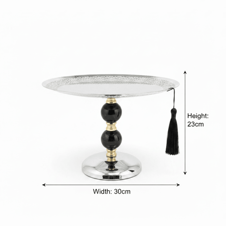 Black & Gold Footed Silver Metal Candy Tray – 23×30cm - Al Kabayel Discount CentreBlack & Gold Footed Silver Metal Candy Tray – 23×30cmServing TraysAKDCAl Kabayel Discount Centre