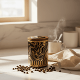 Black & Gold Marble Ceramic Canister with Wooden Lid | 15×10cm | Premium Kitchen Storage - Al Kabayel Discount CentreBlack & Gold Marble Ceramic Canister with Wooden Lid | 15×10cm | Premium Kitchen StorageJars & Food SaversAKDCAl Kabayel Discount Centre