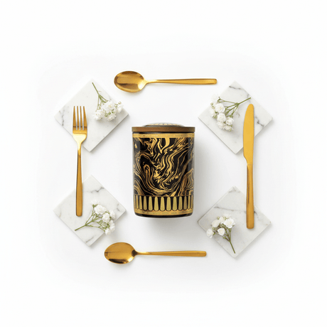 Black & Gold Marble Ceramic Canister with Wooden Lid | 15×10cm | Premium Kitchen Storage - Al Kabayel Discount CentreBlack & Gold Marble Ceramic Canister with Wooden Lid | 15×10cm | Premium Kitchen StorageJars & Food SaversAKDCAl Kabayel Discount Centre