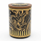 Black & Gold Marble Ceramic Canister with Wooden Lid | 15×10cm | Premium Kitchen Storage - Al Kabayel Discount CentreBlack & Gold Marble Ceramic Canister with Wooden Lid | 15×10cm | Premium Kitchen StorageJars & Food SaversAKDCAl Kabayel Discount Centre
